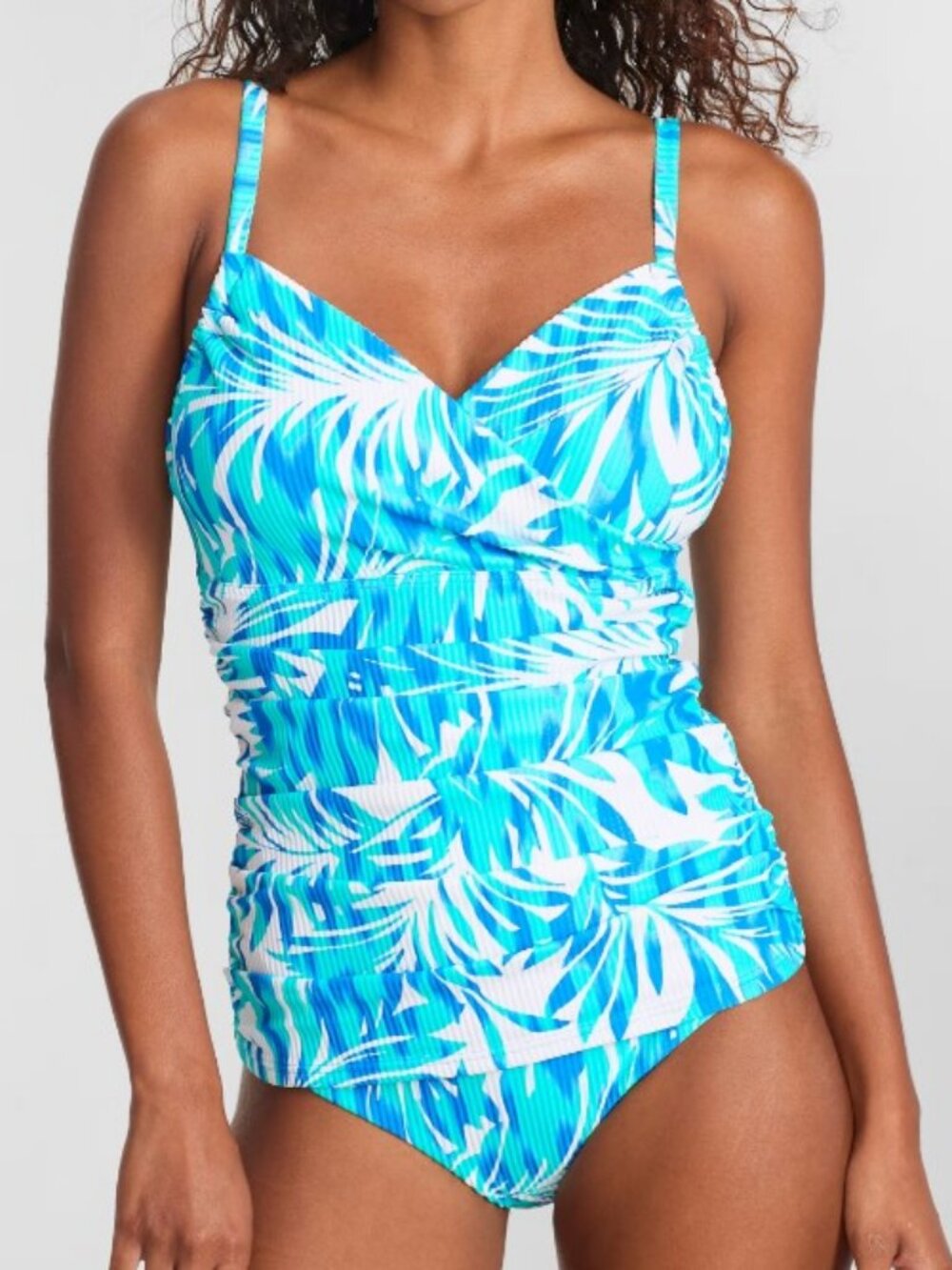 Sunsets Printed Serena Underwire Tankini top and bottom, 40F top, XL bottom